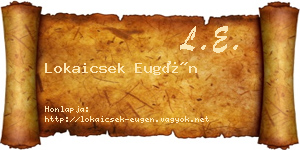 Lokaicsek Eugén névjegykártya